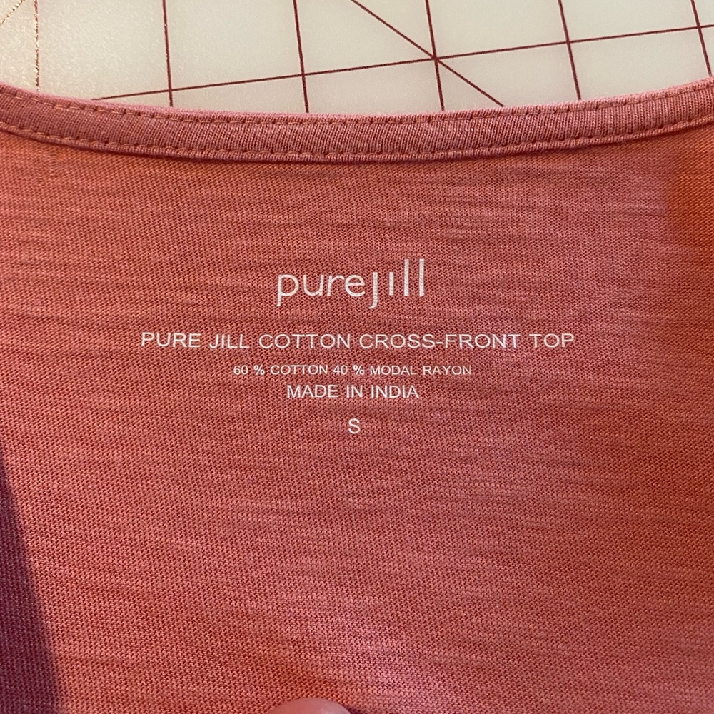 J. Jill Dusty Rose Button-Front Draped Blouse - Picture 10 of 16